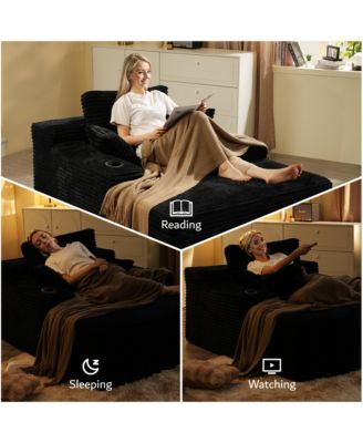 3-Piece L-Shaped Cloud Sectional Sofa with Oversized Chaise Lounge, No-Assembly Living Room Furniture Set, Plush Modular Couch and Comfy Chair