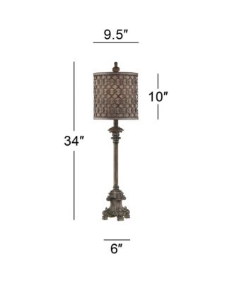 French Candlestick Traditional Buffet Table Lamp 34" Tall with USB Charging Port