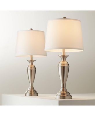 Carlton Blair High Traditional Table Lamps Set of 2 WiFi Smart Socket Brushed Nickel Finish Metal