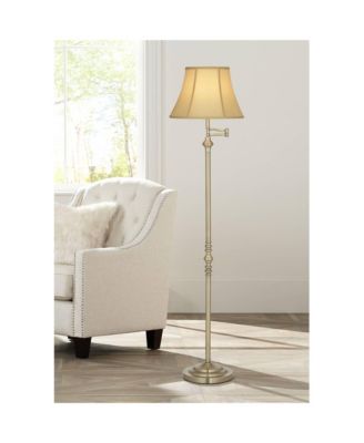 Montebello Traditional Tall Standing Floor Lamps Set of 2 Lights Swing Arm Metal Antique Brass Finish