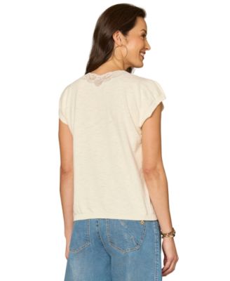 Petite V-Neck Short-Sleeve Sweater 