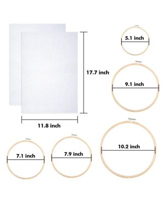 304 Pack Embroidery Kit 200 Colors Threads 5 Hoops 2 Aida Cloth Tools Set Beginners Adults