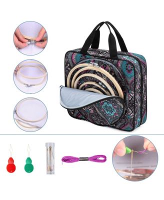 Embroidery Kit Project Bag Portable Craft Carry Case Starter Supplies Storage Cross Beginners Adults Totem