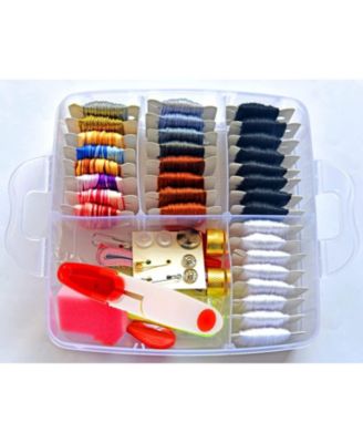 188 Embroidery Floss Set Cross Threads Friendship Bracelet String 2-Tier Transparent Box Bobbins Kits