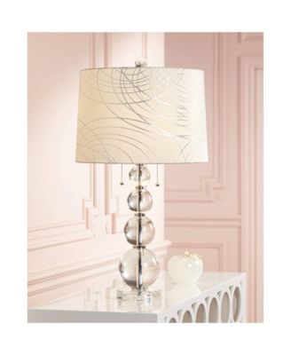 Modern Table Lamp 26.5" High Clear Crystal Stacked Spheres