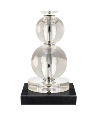 Modern Table Lamp 26 1/2" High Square  Marble Riser Crystal Spheres Drum Shade for Bedroom Living Room