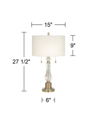 Jordan 27 1/2" Tall Traditional Table Lamp Pull Chain Brass Finish Metal Crystal Single Living Room Bedroom