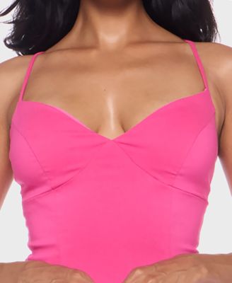 Juniors' Sweetheart Neck Criss-Cross Strap Dress