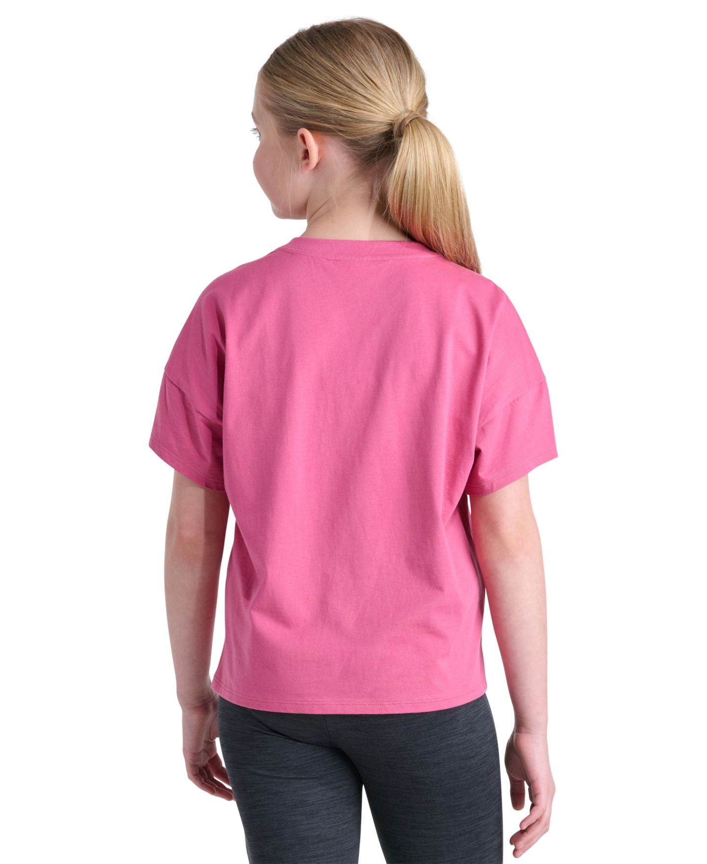 Футболка adidas Drop Shoulder Short-Sleeve T-Shirt для девочек, цвет: Пурпурный — фото 4