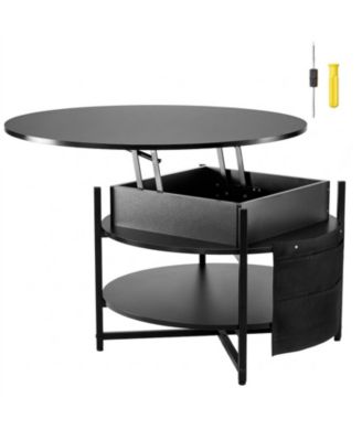 Lift Top Coffee Table, 35.3 in Round, with Extra Storage for Living Room