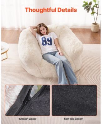 Bean Bag Chair, Plush Sofa Chair with Armrests, High-Density Foam