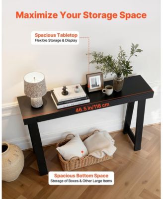 46 in Console Table, Modern Desk Behind Couch, Wooden Accent Table for Living Room