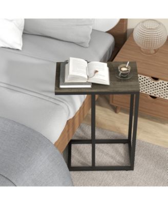 C Shaped Sofa Side Table with Heavy Duty Metal Frame
