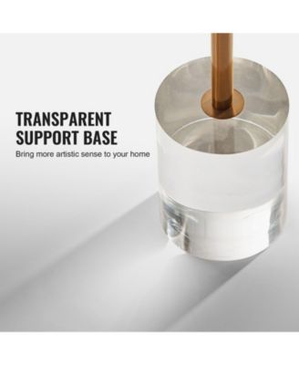 Clear Acrylic End Table, Round Side Table with Solid Base, 11.9 x 11.9 Inch