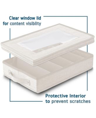 Flatware & Utensil Storage, 5 Compartment Flatware Storage Case, Silverware Case with Handles, Protects and Organizes Cutlery