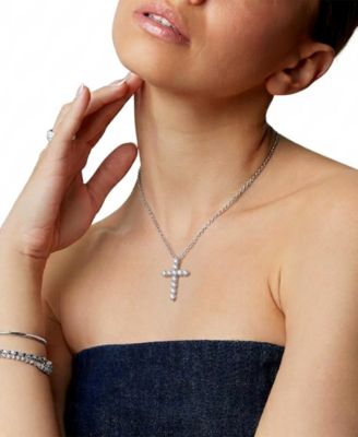 Diamond Cross Pendant Necklace (1 ct. t.w.) in 14k White Gold