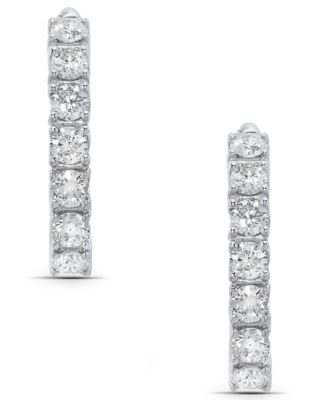 Diamond Small Huggie Hoop Earrings (1 ct. t.w.) in 14k White or Yellow Gold