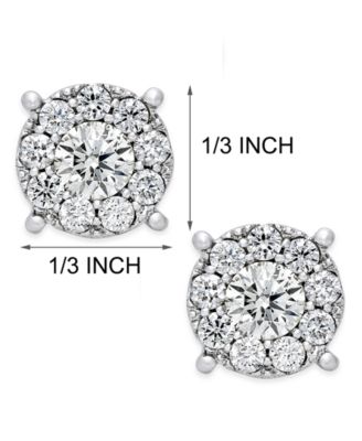 Diamond Halo Stud Earrings (1 ct. t.w.) in 14k White Gold