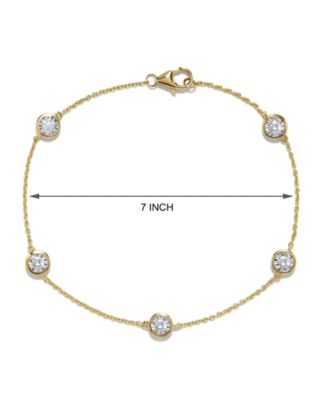 Diamond Bezel-Set Cable Link Chain Bracelet (1/2 ct. t.w.) in 14k Gold