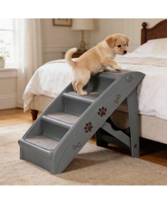 Folding Dog Stairs, Portable Indoor/Outdoor Pet Steps for Bed, Couch and Car, Pet Staris for Small Pet Dog/Cat
