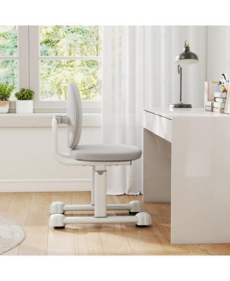 Padded Children Study Chair with Double Back Support and Adjustable Height