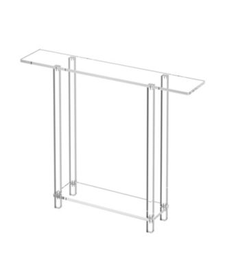 Acrylic Console Table, 2-Tiers Narrow Side Desk with Storage for Living Room