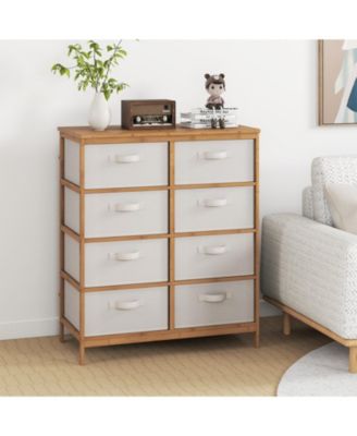 8 Drawer Bedroom Dresser with Removable Fabric Storage Bins