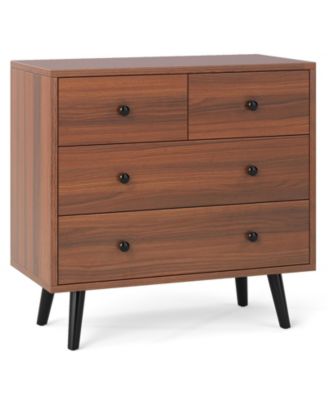 4 Drawer Wooden Dresser Wide Storage Cabinet for Bedroom