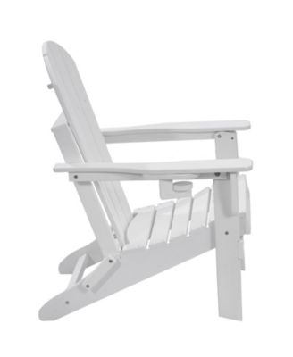 Set of 2 Folding Adirondack Fire Pit Chairs All-Weather HDPE Plastic for Patio