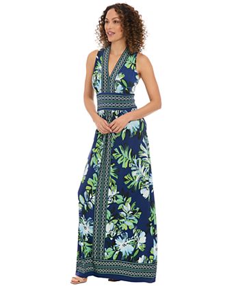 london times dresses maxi Women's Faux-Wrap Ruffle-Hem Dress - Blue Multi Please note London Times Women's Maxi Dresses