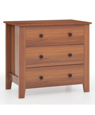 3-Drawer Chest Dresser with Raised Base for Bedroom