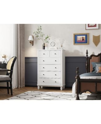 Modern 6-Drawers Wood Chest of Drawer Dresser, bedroom nightstand, wooden end table