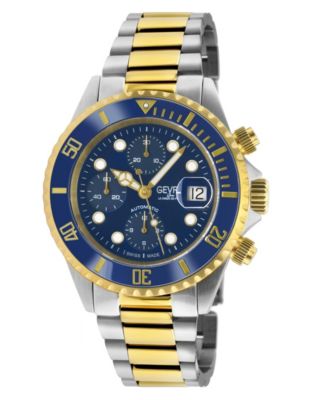 Men's Wall Street Chrono Swiss Automatic Two toned SS IPYG Bracelet Watch