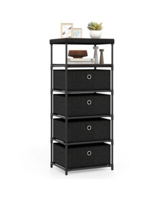 Drawer Storage Dresser with Open Shelves Modern Design
