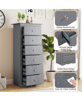 6-Drawer Tall Chest Dresser for Bedroom Storage