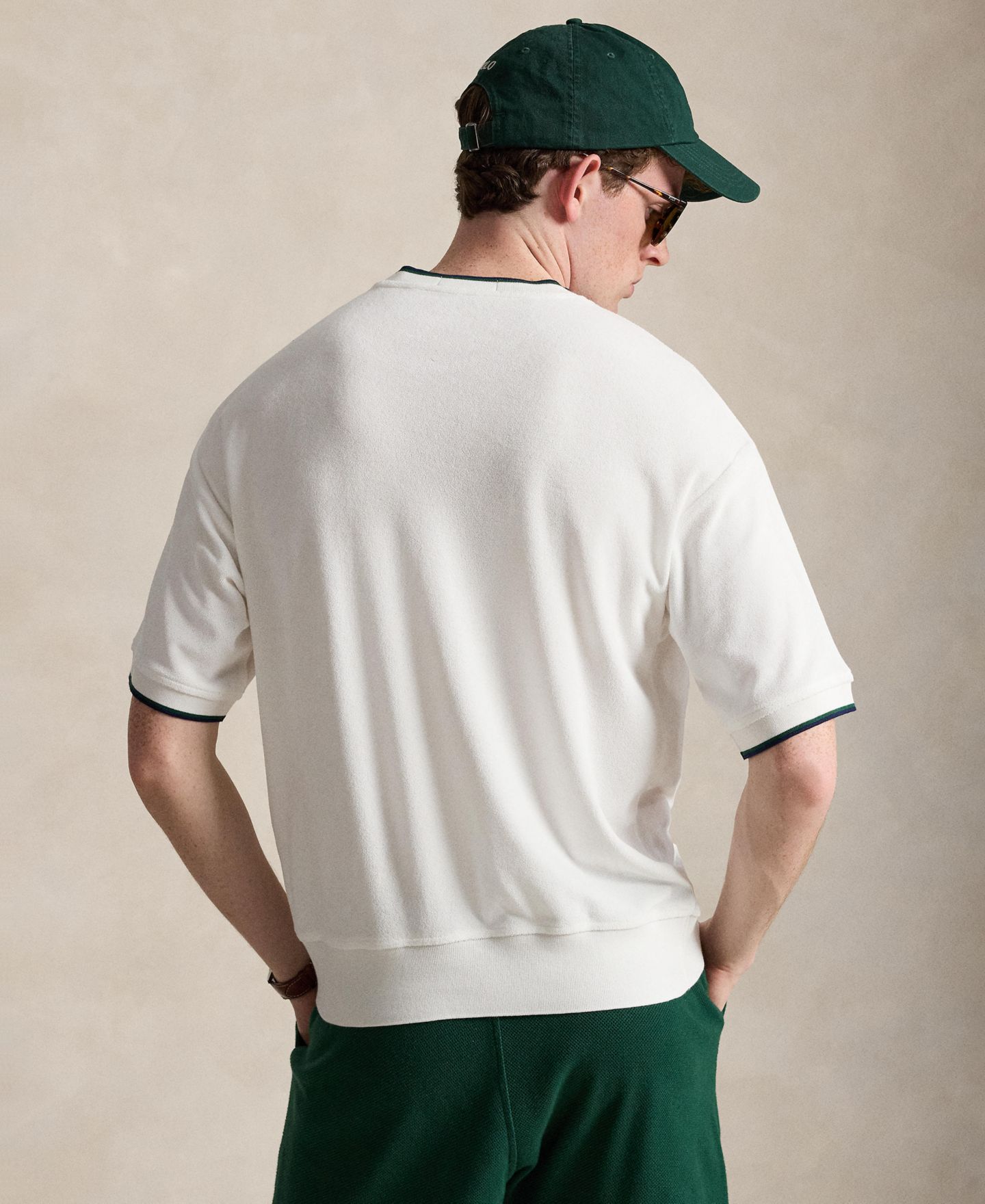 Мужская футболка Polo Ralph Lauren Relaxed Terry Short-Sleeve, цвет: Белый — фото 4