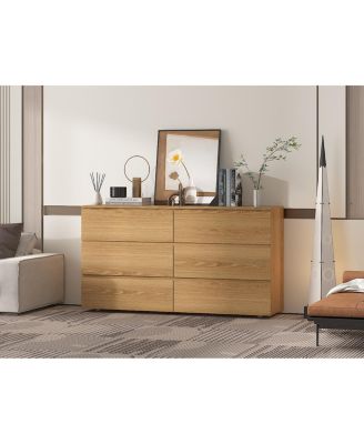 6-Drawers Wood Chest of Drawer Cabinet Organizer Dresser