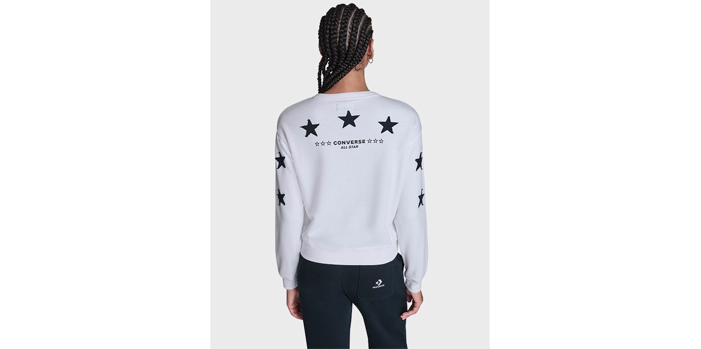 Женские толстовки Converse Chuck Star Crew, цвет: Белый — фото 3
