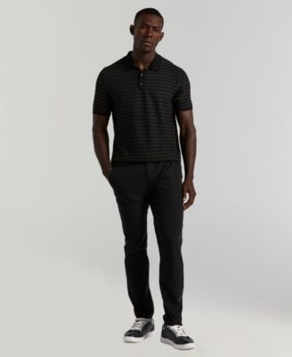 Men's Geo Jacquard Short Sleeve Polo Sweater