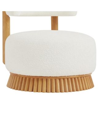 Accent Chair Wide Armless Lounge Chair with Wood Base 1PC