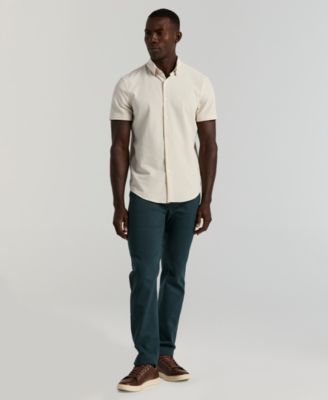 Men's Slim-Fit Stretch Solid Button-Down Seersucker Shirt