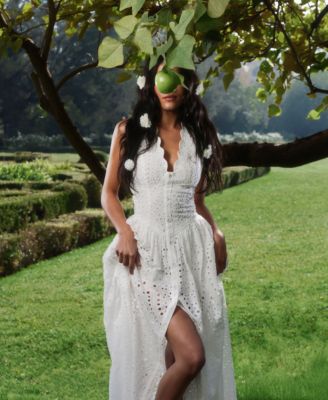 Women's Broderie Anglaise Cotton Midi Dress