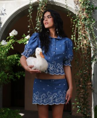 Women's Scallop Hem Mini Skirt