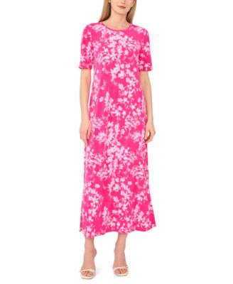 Women's Elbow Sleeve Keyhole Back Maxi Dress