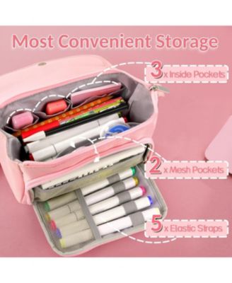 Super Large Pencil Case 3 Compartments Cute Pouch Zipper Portable Stationery Pen School Supplies Teen Girl