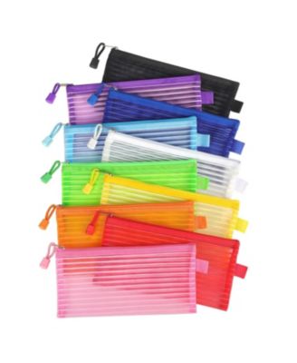 Zipper Mesh Pouch Pencil Bag Multipurpose Office Travel Storage 10 Pack