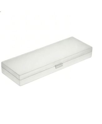 4 pieces Plastic Pencil Case Hinged Lid Snap Closure Stationery Storage Office