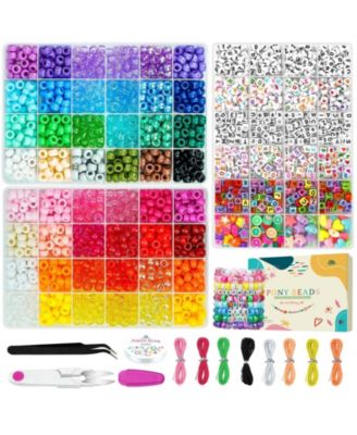 1250pcs Friendship Bracelet Kit Pony Kandi Beads Nylon Thread Diy Craft