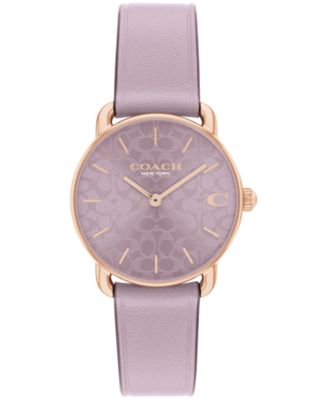 COACH Women's Elliot Purple Leather Strap Watch 28mm - Macy's