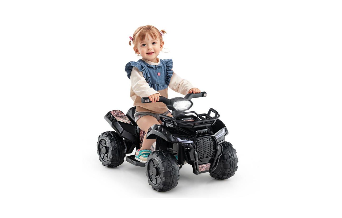 Детская игрушка HONGGE 6V Kids ATV Quad Electric Ride-On with LED Light, Ages 18-36 Months, цвет: Чёрный — фото 2